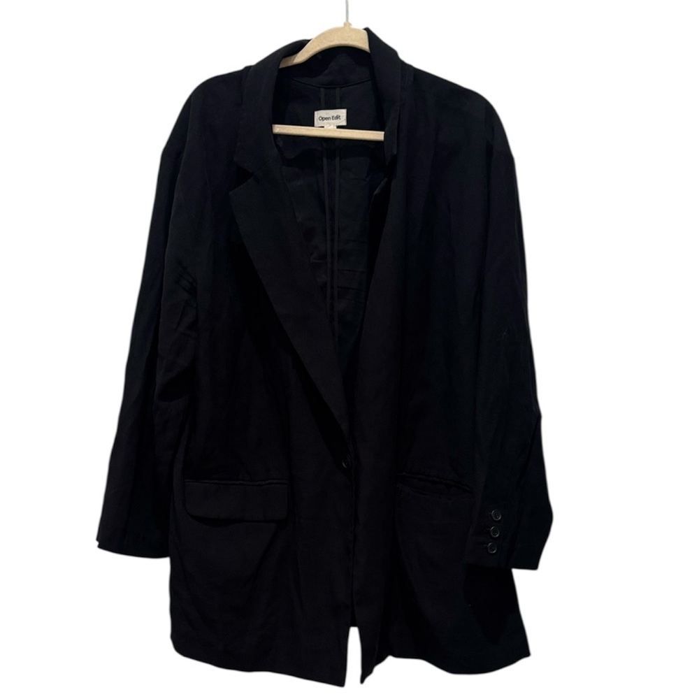 Open Edit Elegant Black Women's Blazer Size 3X